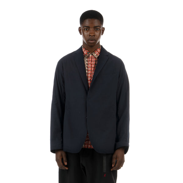 White Mountaineering | Seersucker Lapel Jacket Navy - Concrete