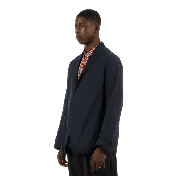 White Mountaineering | Seersucker Lapel Jacket Navy - Concrete