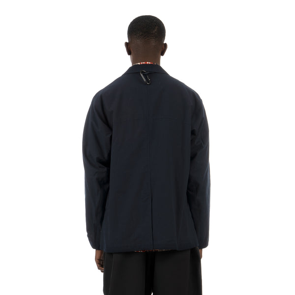 White Mountaineering | Seersucker Lapel Jacket Navy - Concrete