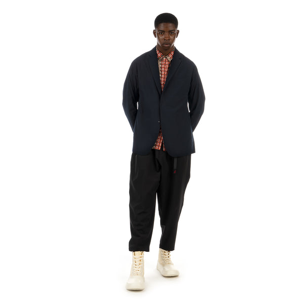 White Mountaineering | Seersucker Lapel Jacket Navy - Concrete
