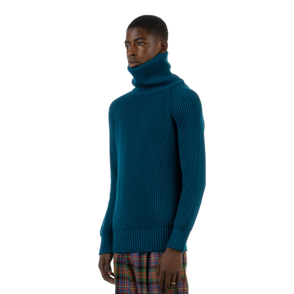 LC23 | Turtleneck Zip Sweater Blue - Concrete