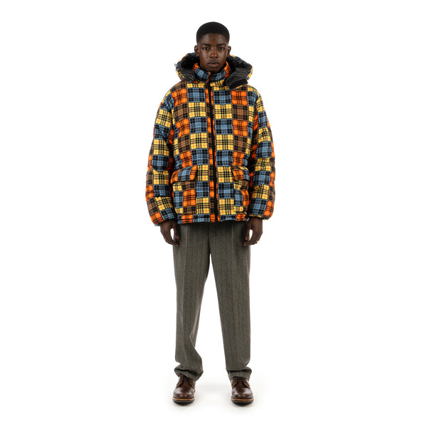 LC23 | Flannel Check Down Jacket Multi - Concrete