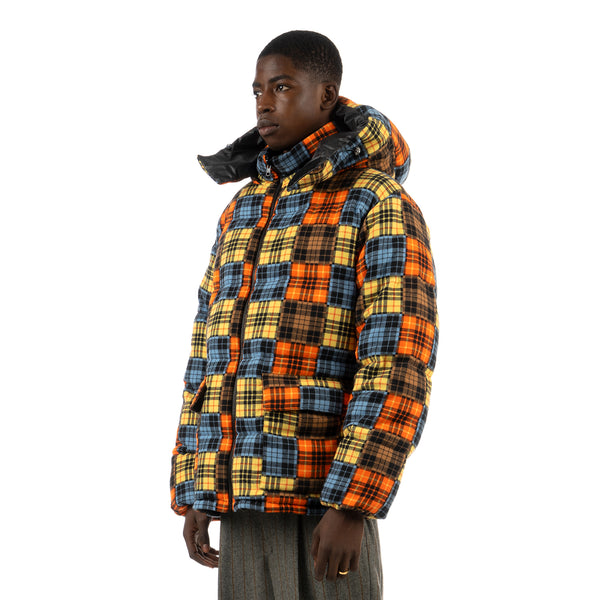 LC23 | Flannel Check Down Jacket Multi - Concrete