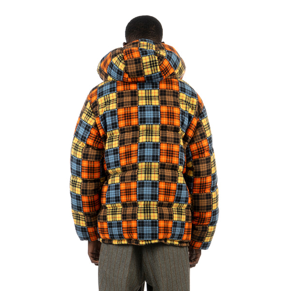 LC23 | Flannel Check Down Jacket Multi - Concrete