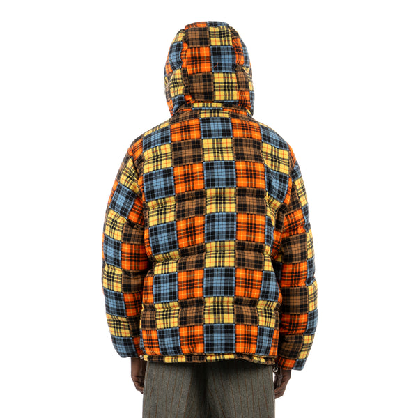 LC23 | Flannel Check Down Jacket Multi - Concrete