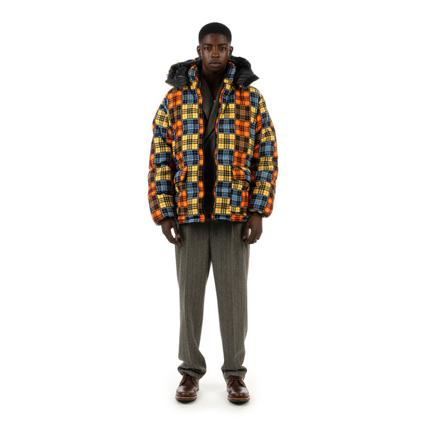 LC23 | Flannel Check Down Jacket Multi - Concrete