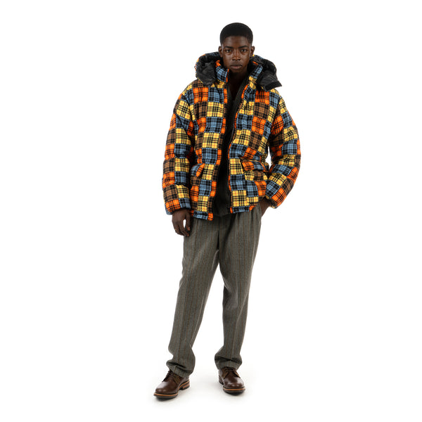 LC23 | Flannel Check Down Jacket Multi - Concrete
