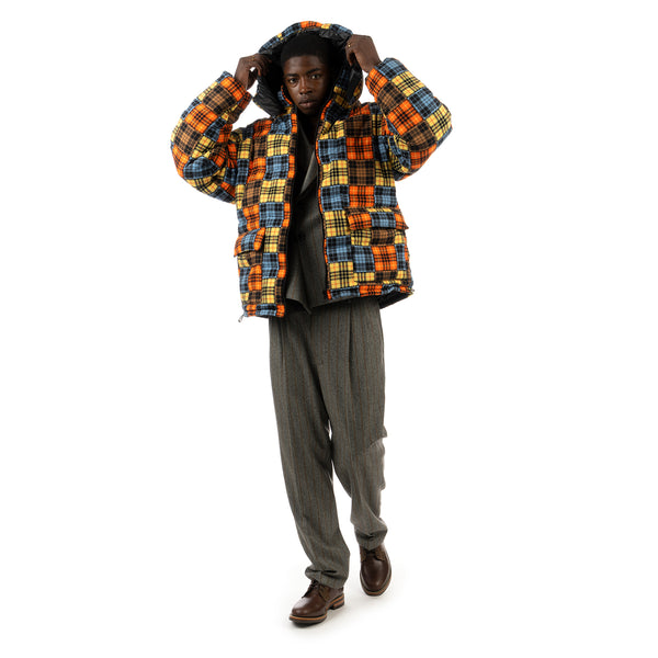 LC23 | Flannel Check Down Jacket Multi - Concrete