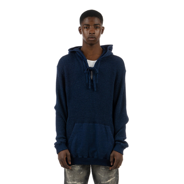 NEIGHBORHOOD | Indigo Waffle / C-Hooded LS. Indigo - Concrete
