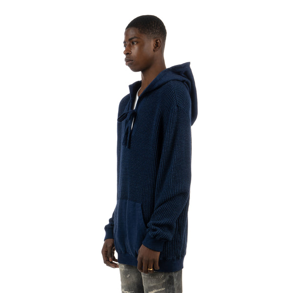 NEIGHBORHOOD | Indigo Waffle / C-Hooded LS. Indigo - Concrete