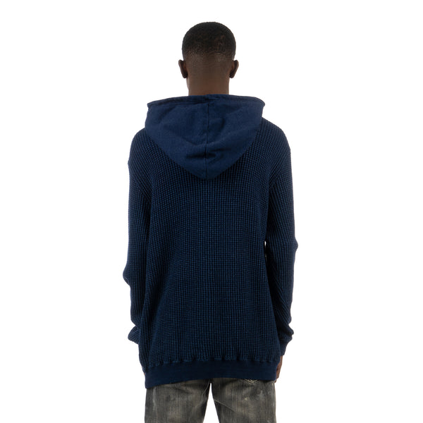 NEIGHBORHOOD | Indigo Waffle / C-Hooded LS. Indigo - Concrete