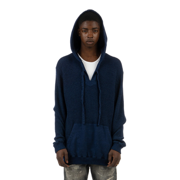 NEIGHBORHOOD | Indigo Waffle / C-Hooded LS. Indigo - Concrete
