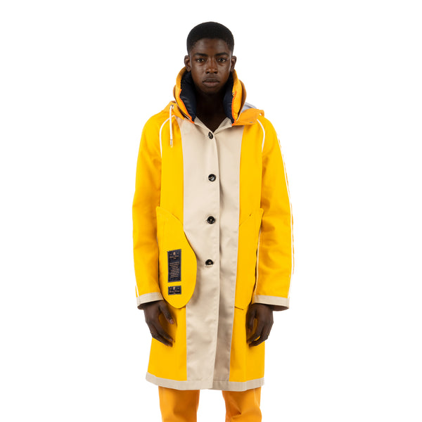 Duran Lantink for Concrete | Hooded Panel Coat Yellow - Concrete