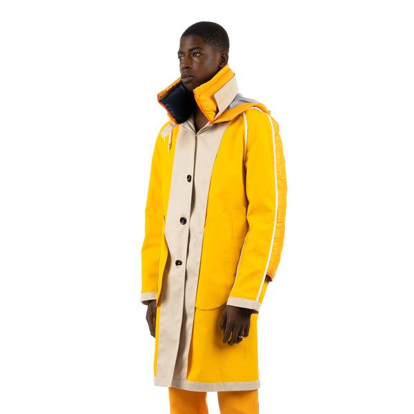 Duran Lantink for Concrete | Hooded Panel Coat Yellow - Concrete