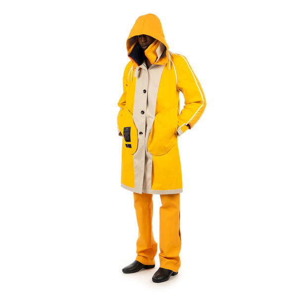 Duran Lantink for Concrete | Hooded Panel Coat Yellow - Concrete