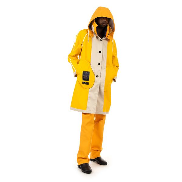 Duran Lantink for Concrete | Hooded Panel Coat Yellow - Concrete
