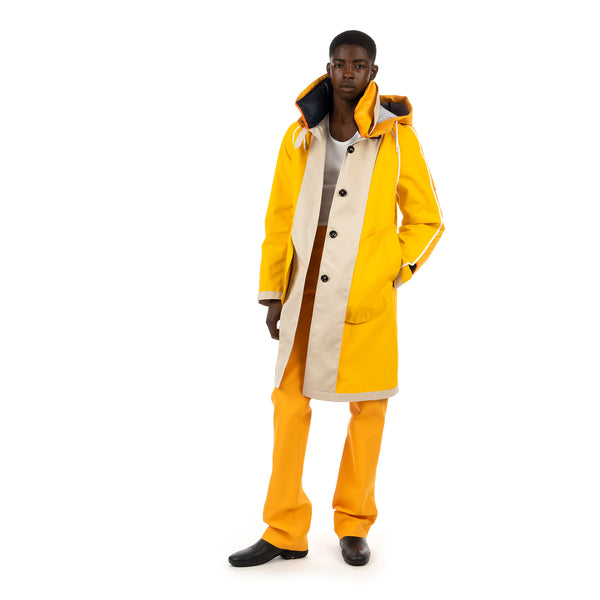 Duran Lantink for Concrete | Hooded Panel Coat Yellow - Concrete