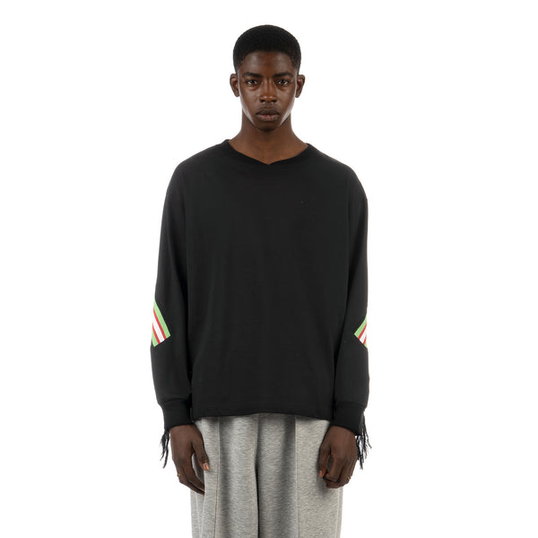 FACETASM | Soccer Rib Long T-Shirt Black - Concrete