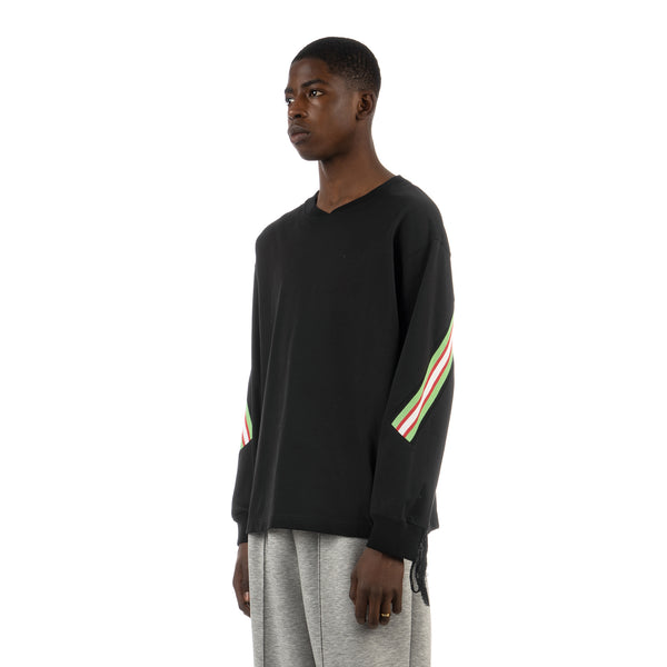 FACETASM | Soccer Rib Long T-Shirt Black - Concrete