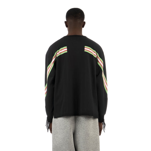 FACETASM | Soccer Rib Long T-Shirt Black - Concrete