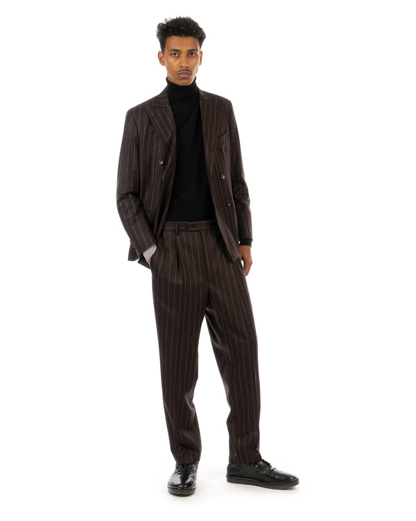 LC23 | Gessato Trousers Brown - Concrete