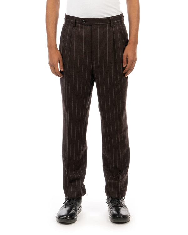 LC23 | Gessato Trousers Brown - Concrete