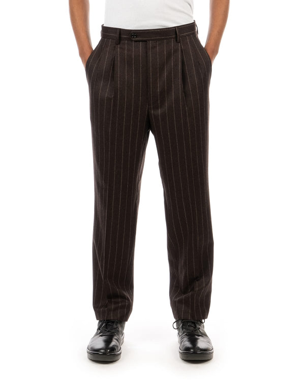 LC23 | Gessato Trousers Brown - Concrete