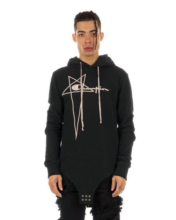 Rick Owens | x Champion Hooded Body Black - Concrete