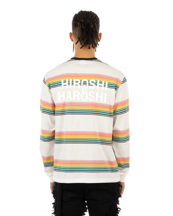 Medicom Toy | x Hiroshi (Fragment) 2 Haroshi Border T-Shirt White - Concrete