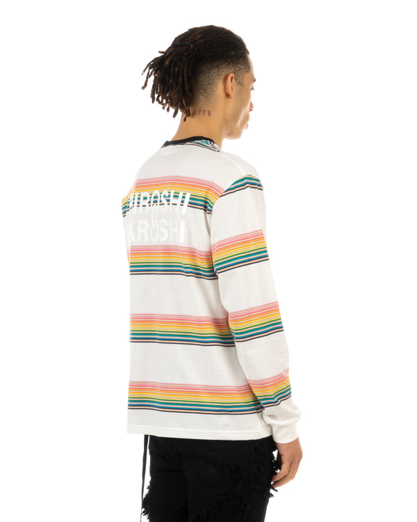Medicom Toy | x Hiroshi (Fragment) 2 Haroshi Border T-Shirt White - Concrete