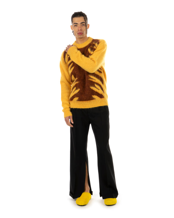 Marni |  Tiger Brushed Knit Sweater Maize - Concrete