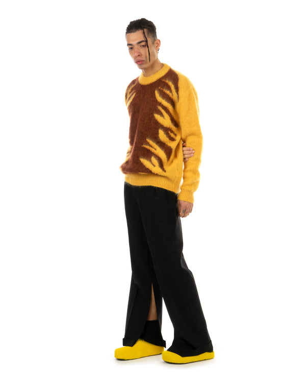Marni |  Tiger Brushed Knit Sweater Maize - Concrete