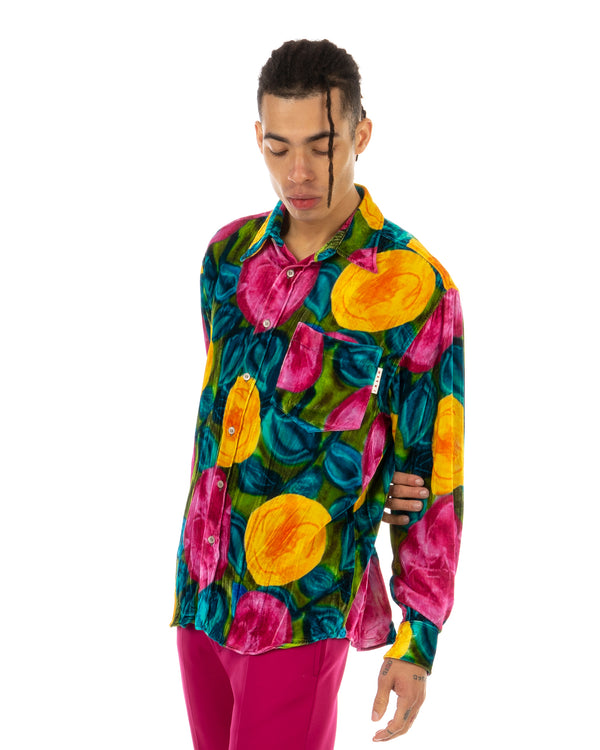 Marni | Spring Rite Velvet Shirt Lemonade - Concrete