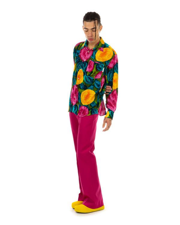Marni | Spring Rite Velvet Shirt Lemonade - Concrete