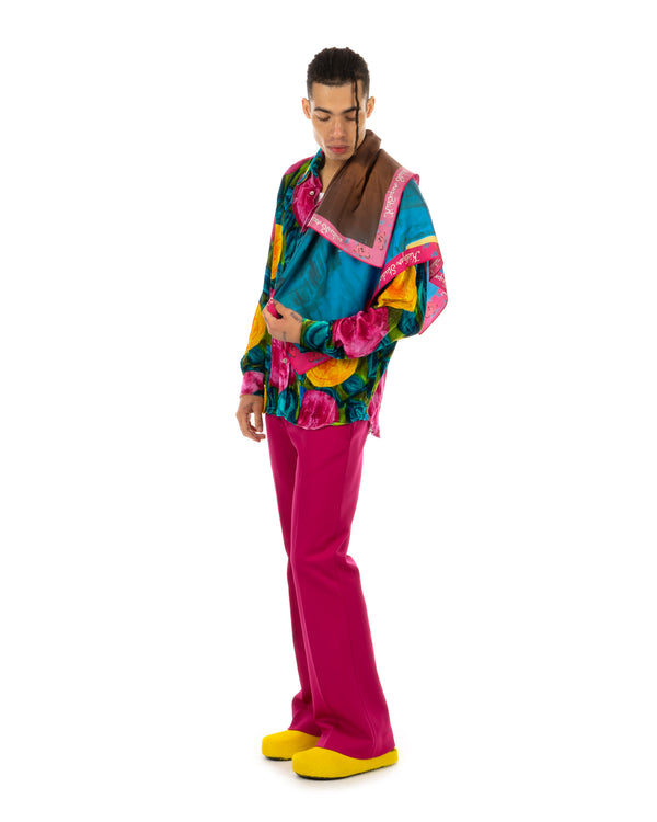 Marni | Spring Rite Velvet Shirt Lemonade - Concrete