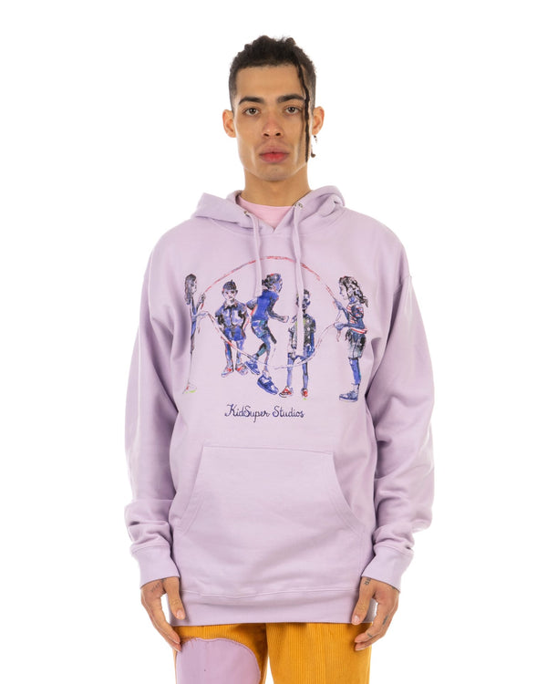 KidSuper | Jump-Rope Hoodie Purple - Concrete