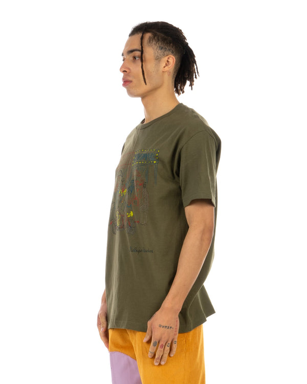 KidSuper | KS Tandem Bike T-Shirt Olive - Concrete