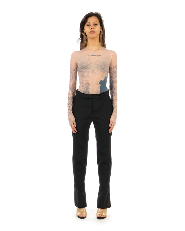 FACETASM | W Wool Slit Pants Black - Concrete