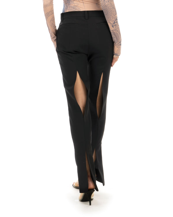 FACETASM | W Wool Slit Pants Black - Concrete