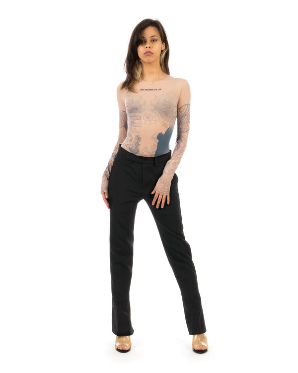 FACETASM | W Wool Slit Pants Black - Concrete