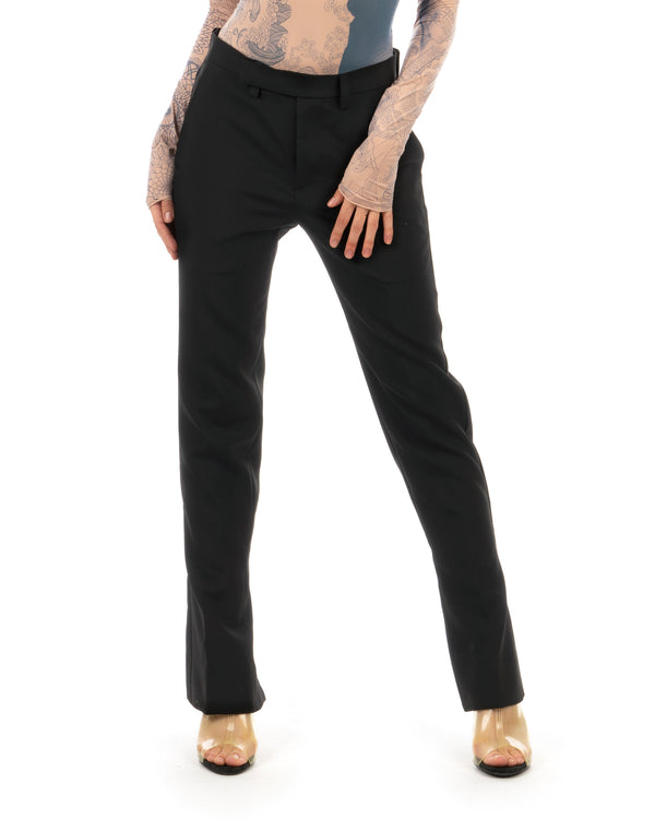 FACETASM | W Wool Slit Pants Black - Concrete