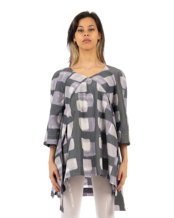 Henrik Vibskov | Flux Blouse Dark Cubes - Concrete