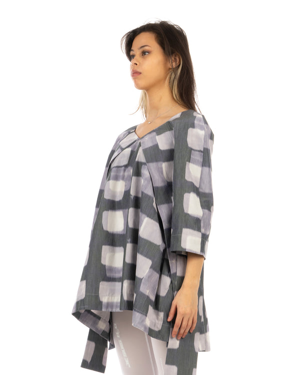 Henrik Vibskov | Flux Blouse Dark Cubes - Concrete