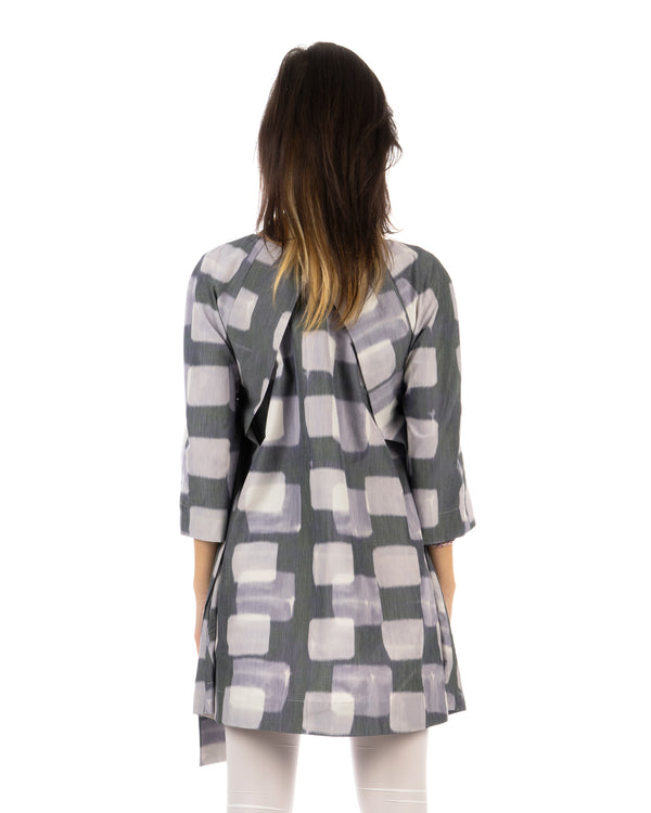 Henrik Vibskov | Flux Blouse Dark Cubes - Concrete