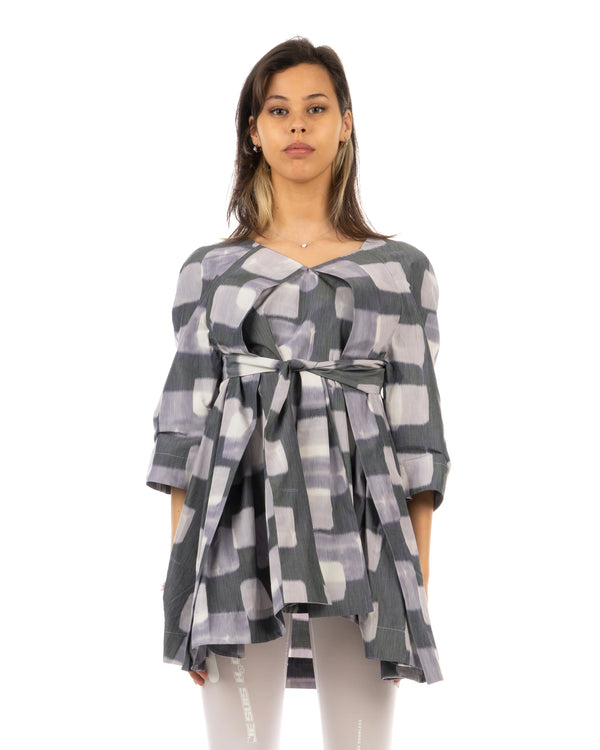Henrik Vibskov | Flux Blouse Dark Cubes - Concrete