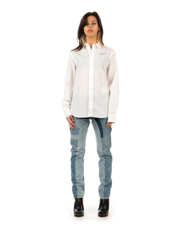 FACETASM | W Woven Scarf Shirt White - Concrete