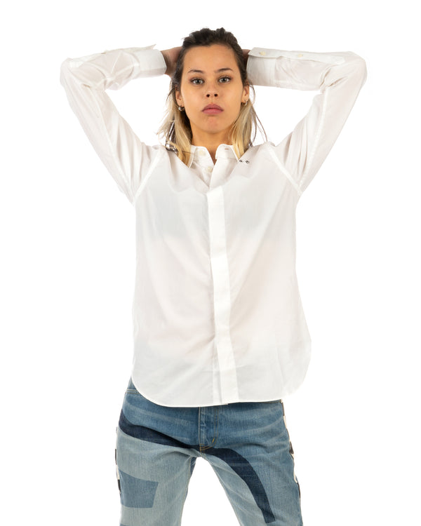 FACETASM | W Woven Scarf Shirt White - Concrete