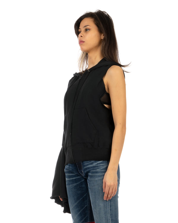 FACETASM | W Knitted Sweater One Sleeve Hoodie Black - Concrete