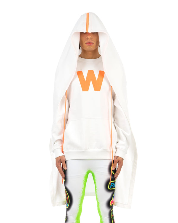 Walter Van Beirendonck | Scarf Hoody White - Concrete