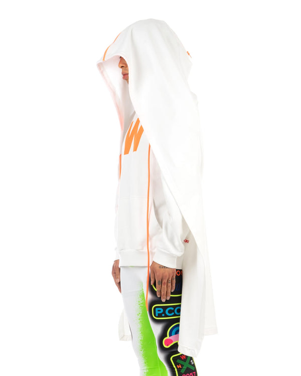 Walter Van Beirendonck | Scarf Hoody White - Concrete
